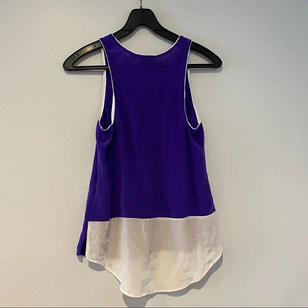Maeve Colorblock Silk Hi Lo Tank Top Size 2 - Picture 3 of 6